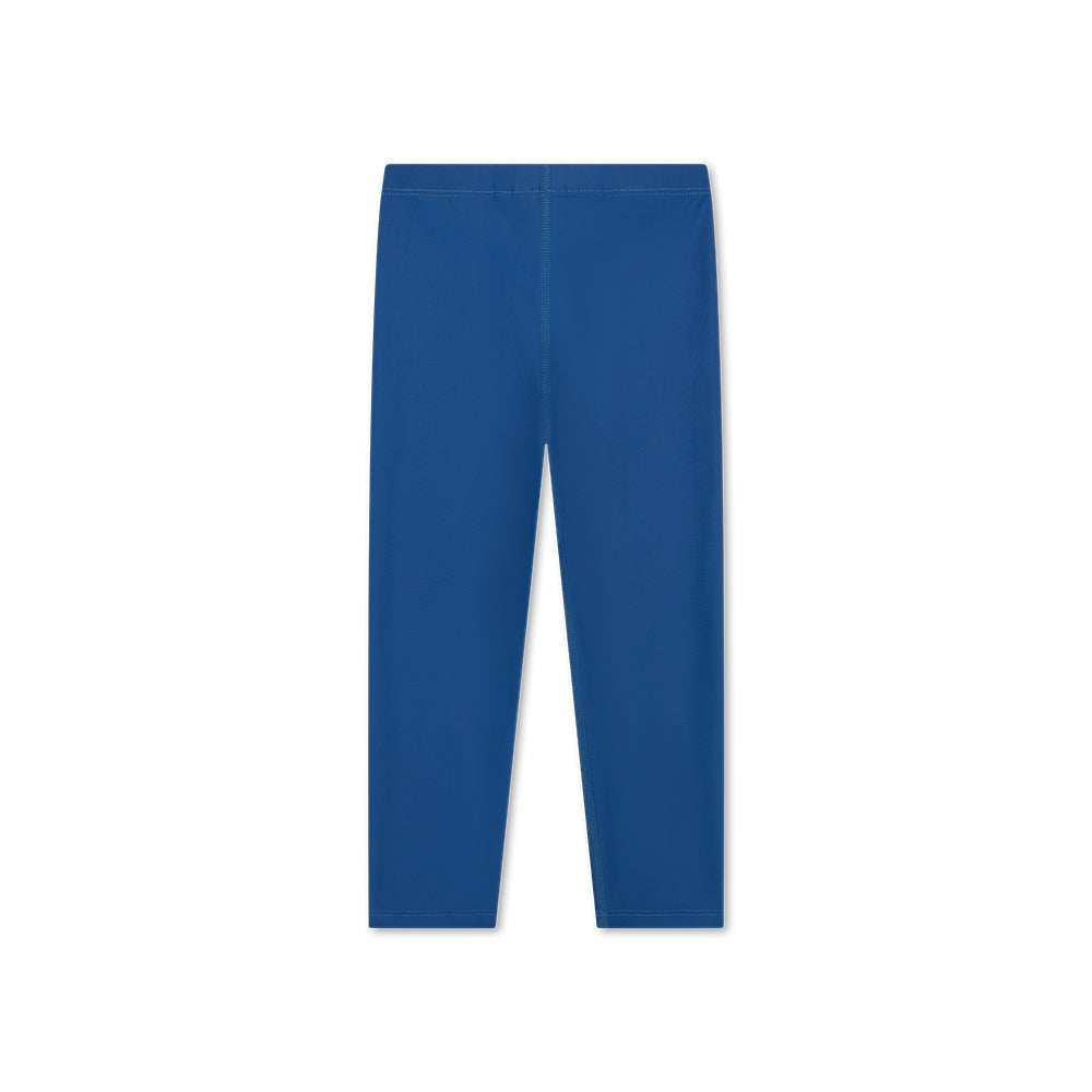 Blue leggings with a white background