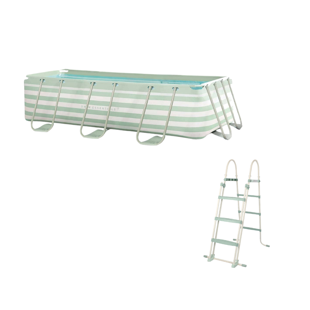 Green Frame pool 118.1 × 78.7 × 29.5" + Green Pool Stairs