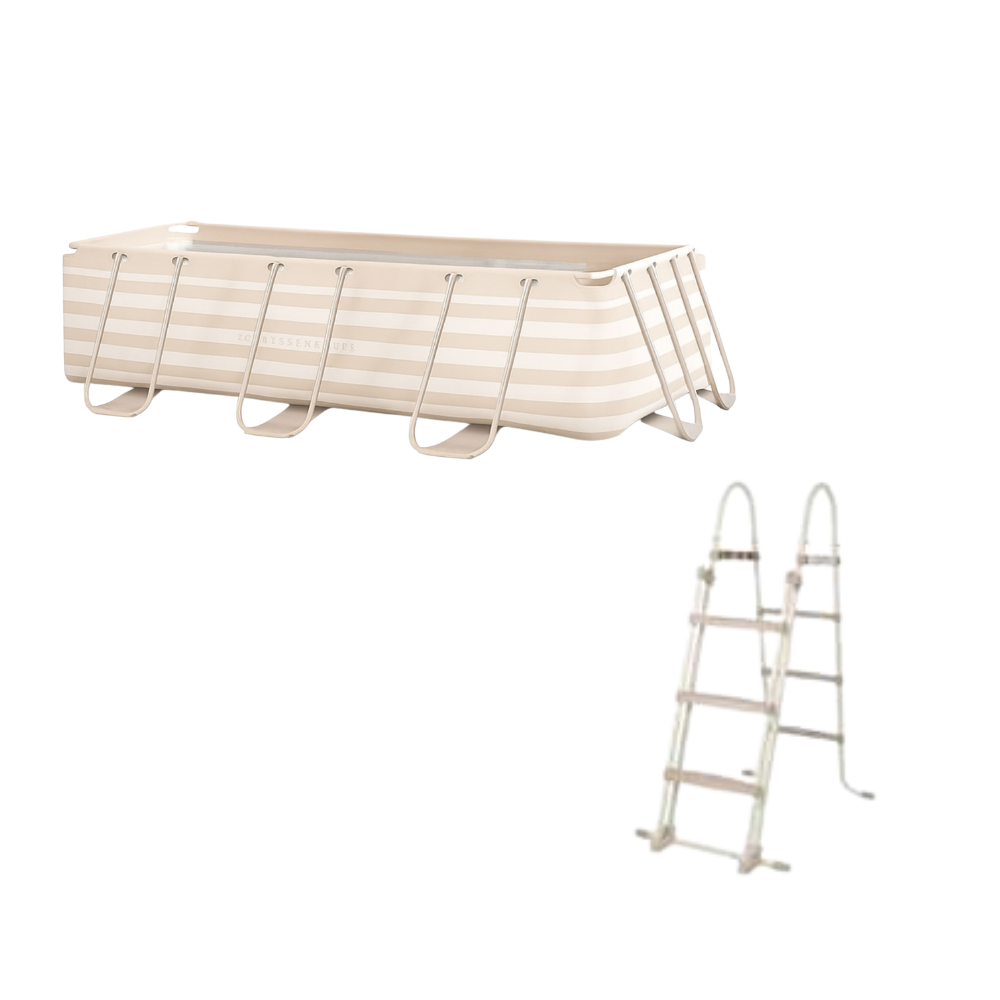 Frame pool beige  118.1 × 78.7 × 29.5" + Beige Pool Stairs
