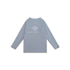 Light green long-sleeve shirt with a white 'Swim Essentials' logo on a white background