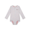 UV Swimsuit Girls With Long Sleeves - Old Pink - Cozy Hearts