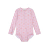 UV Swimsuit Girls With Long Sleeves - Pink - Shell Tastic