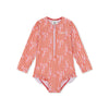 UV Swimsuit Girls With Long Sleeves - Red - Lobster Bay